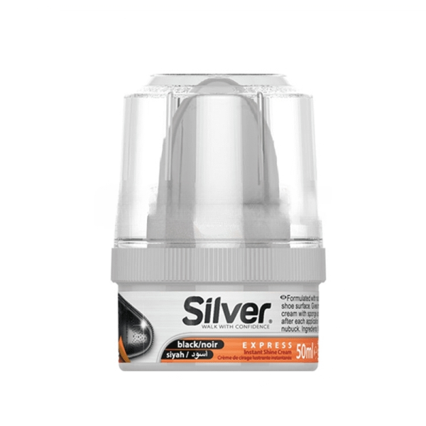 CIRAGE CRÈME NOIR AVEC ÉPONGE 50ML SILVER