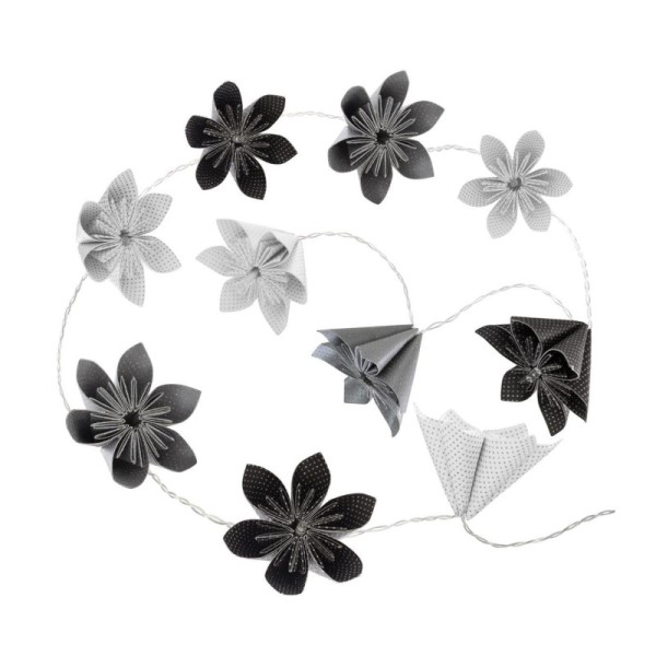 GUIRLANDE DE 10 LED FORME FLEURS NOIR ATMOSPHERA