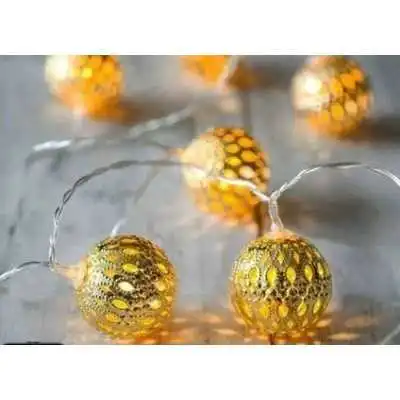 GUIRLANDE LUMINEUSE LED MAROCAINES DORÉE 10M LUMIÈRE JAUNE EKOLED EKOLED - 1