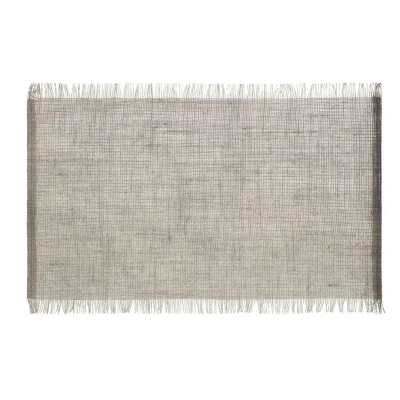 SET DE TABLE EN JUTE FRANGE 30*45CM GRÈGE SECRET DE GOURMET - 1