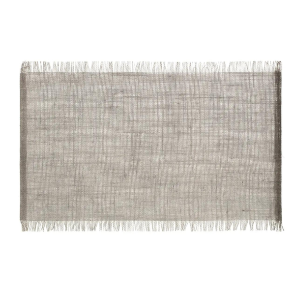 SET DE TABLE EN JUTE FRANGE 30*45CM GRÈGE SECRET DE GOURMET