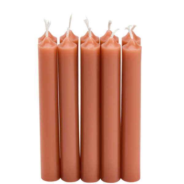 LOT DE 10 BOUGIE BÂTON HAUTEUR 16CM ORANGE ATMOSPHERA