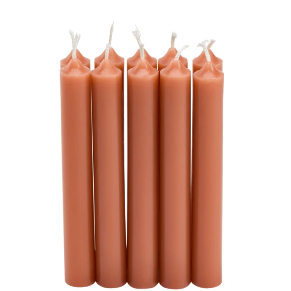 LOT DE 10 BOUGIE BÂTON HAUTEUR 16CM ORANGE ATMOSPHERA