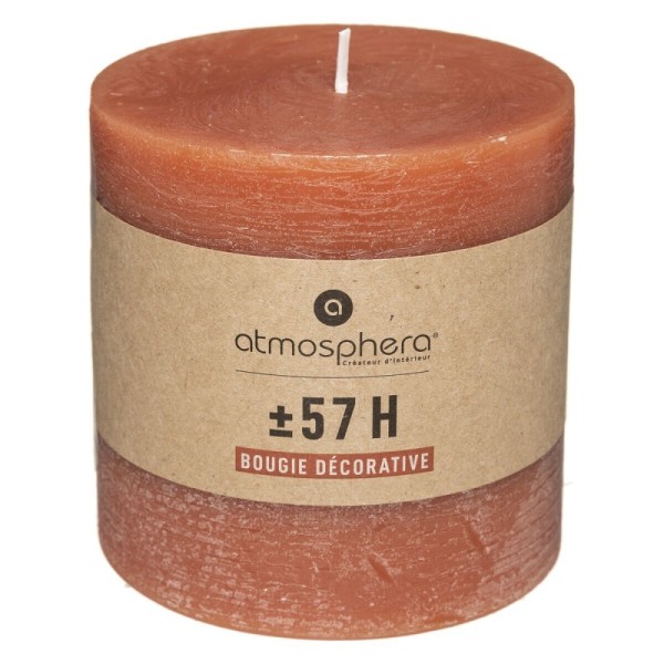 BOUGIE RUSTIQUE ORANGE AMBRE Ø10CM ATMOSPHERA