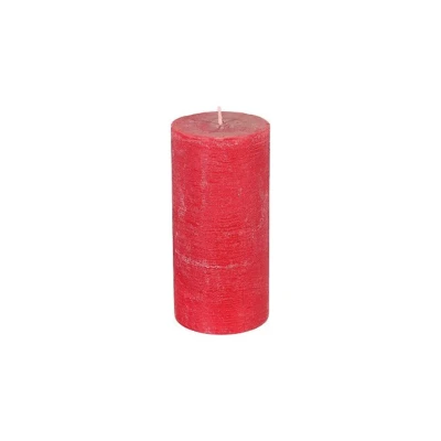 BOUGIE RUSTIQUE ROUGE Ø 6.8CM HAUTEUR 14CM ATMOSPHERA ATMOSPHERA - 1