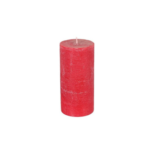 BOUGIE RUSTIQUE ROUGE Ø 6.8CM HAUTEUR 14CM ATMOSPHERA