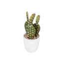 PLANTE ARTIFICIELLE 18CM ,POT EN PLASTIQUE BLANC ATMOSPHERA ATMOSPHERA - 1