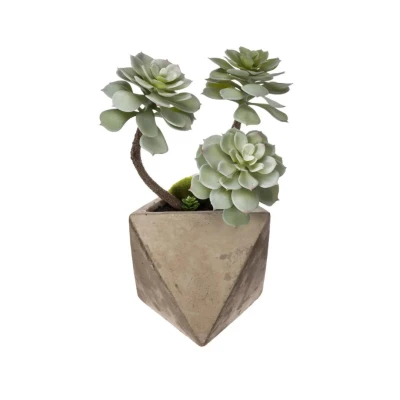 PLANTE GRASSE ARTIFICIELLE H 30CM POT EN CIMENT ATMOSPHERA ATMOSPHERA - 3