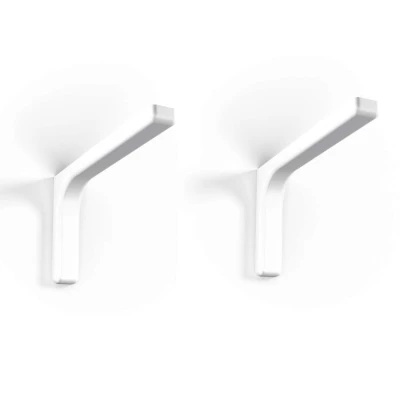 LOT DE 2 SUPPORTS D'ÉTAGÈRE 24CM BLANC LEONARDO BOLIS ITALIA - 1