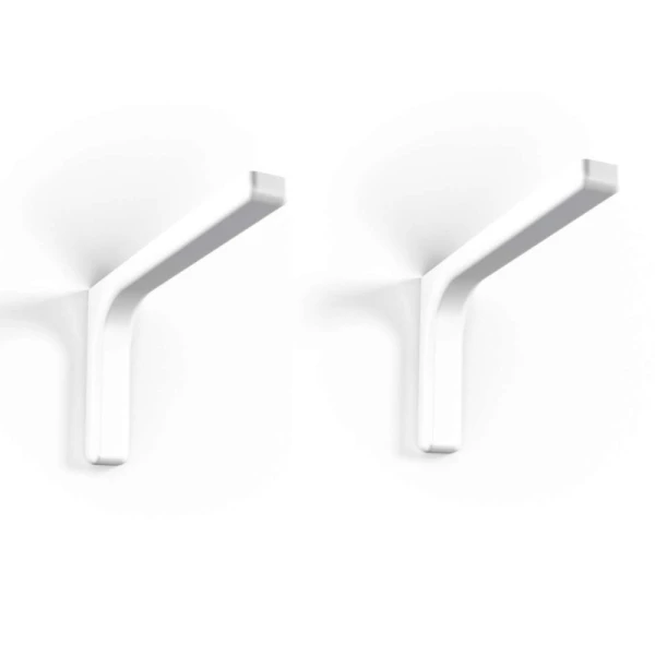 LOT DE 2 SUPPORTS D'ÉTAGÈRE 24CM BLANC LEONARDO BOLIS ITALIA