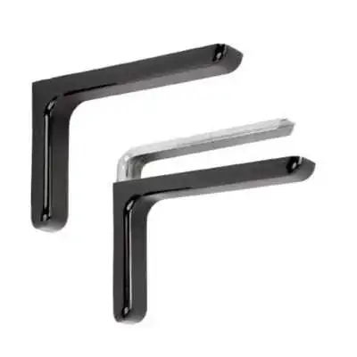 LOT DE 2 SUPPORTS D'ÉTAGÈRE 24CM NOIR LEONARDO BOLIS ITALIA - 1