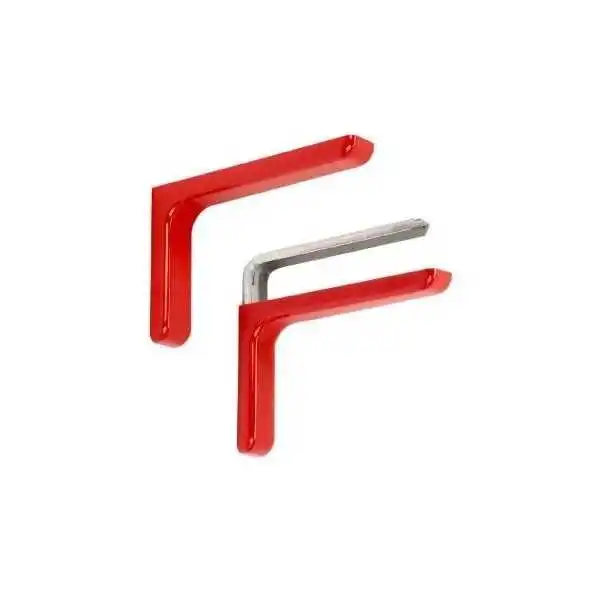 LOT DE 2 SUPPORTS D'ÉTAGÈRE 18 CM ROUGE LEONARDO BOLIS ITALIA