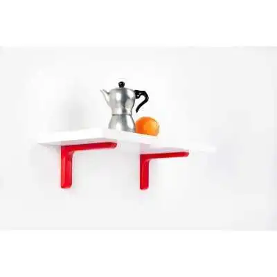 LOT DE 2 SUPPORTS D'ÉTAGÈRE 18 CM ROUGE LEONARDO BOLIS ITALIA  - 3
