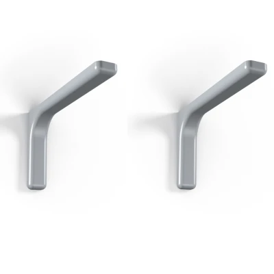 LOT DE 2 SUPPORTS D'ÉTAGÈRE 18 CM GRIS LEONARDO BOLIS ITALIA - 1