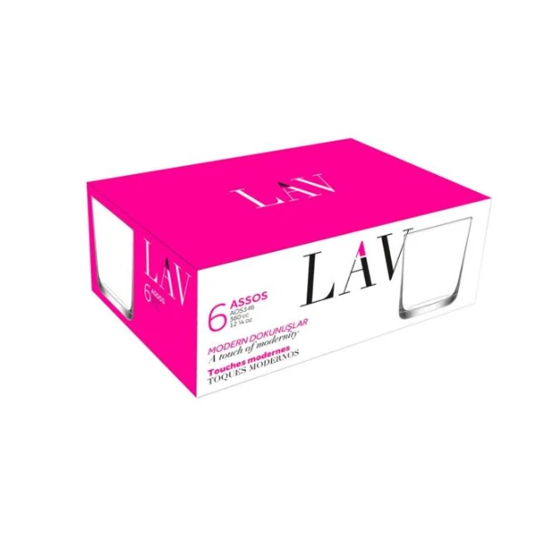 LOT DE 6 VERRES ASSOS 360ML LAV