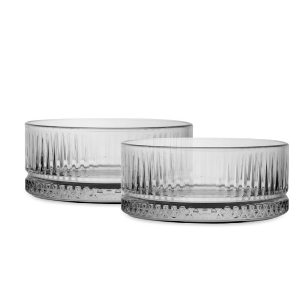 LOT DE 2 BOLS ELYSIA EN VERRE Ø13CM PASABAHCE