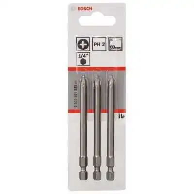 LOT DE 3 EMBOUTS PH 2 x 89MM 1/4” HEX BITS BOSCH BOSCH - 1