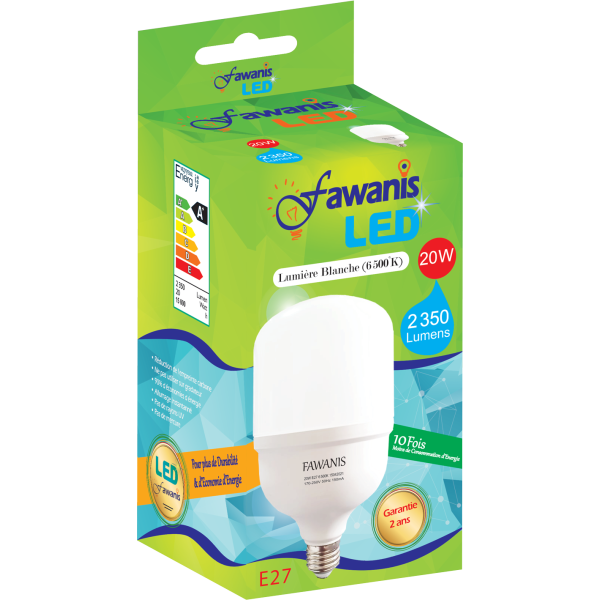 LAMPE LED 20W E27 LUMIÈRE BLANCHE FAWANIS