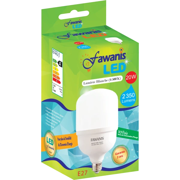 LAMPE LED 20W E27 LUMIÈRE BLANCHE FAWANIS