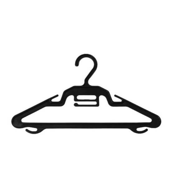 Cintre Plastique à Pinces Noir Mousse 30cm