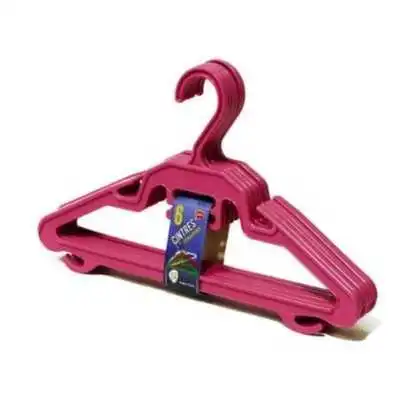 LOT DE 6 CINTRES EN PLASTIQUE COULEUR LION - 1