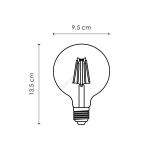 LAMPE LED VINTAGE EDISON G95 E27/4W/220V 2300K EKOLED EKOLED - 3