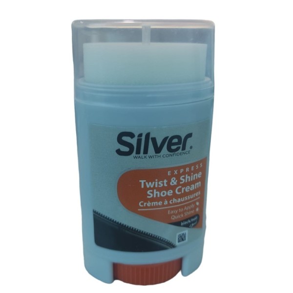 CIRAGE CRÈME NOIR AVEC ÉPONGE 50ML SILVER