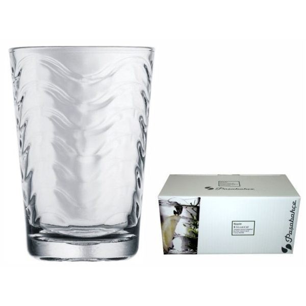 LOT DE 8 VERRES RIPPLE 208ML PASABAHCE