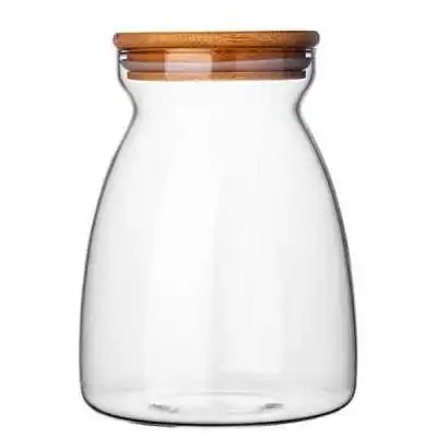 BOITE DE CONSERVATION EN VERRE AVEC COUVERCLE EN BOIS 850ML GPG31-2 DELI  - 2