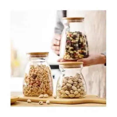 BOITE DE CONSERVATION EN VERRE AVEC COUVERCLE EN BOIS 850ML GPG31-2 DELI  - 4