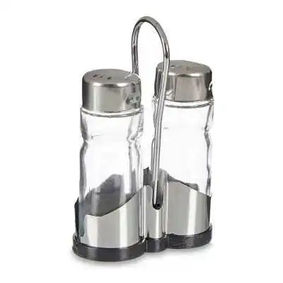 SALIÈRE ET POIVRIÈRE AVEC SUPPORT EN ACIER INOXYDABLE VIVALTO VIVALTO - 2