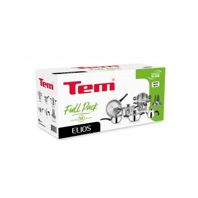 BATTERIE 15 PIÈCES ELIOS INOX 18/10 TEM TEM - 2