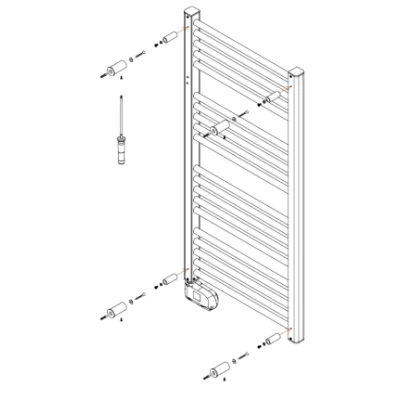 SÈCHE SERVIETTES ÉLECTRIQUE AVEC THERMOSTAT 500W 785*505 BLANC HJM HJM - 2