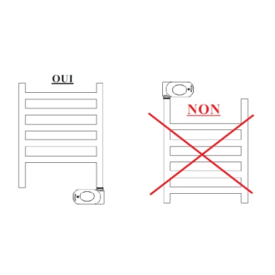 SÈCHE SERVIETTES ÉLECTRIQUE AVEC THERMOSTAT 500W 785*505 BLANC HJM HJM - 3