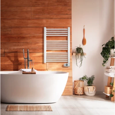 SÈCHE SERVIETTES ÉLECTRIQUE AVEC THERMOSTAT 750W 1100*505 BLANC HJM HJM - 4