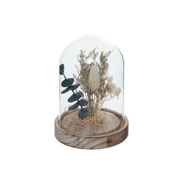 CLOCHE FLEUR SÉCHÉE HOUSE H16CM ATMOSPHERA