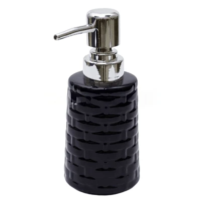 DISTRIBUTEUR SAVON LIQUIDE RELIEF NOIR EN CÉRAMIQUE AR BATHROOM - 1