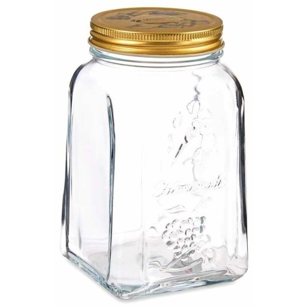 POT DE STOCKAGE EN VERRE AVEC COUVERCLE EN CUIVRE 1L PASABAHCE