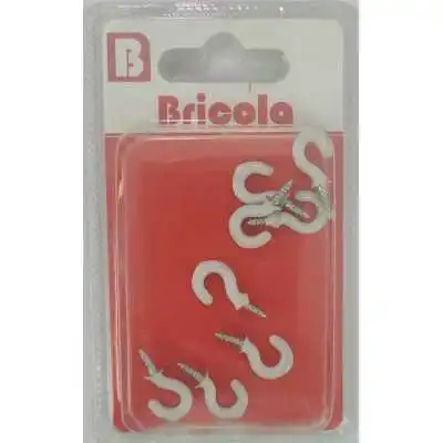 LOT DE 8 PITON À VIS BOIS OEIL OUVERT BLANC Ø 3MM BRICOLA BRICOLA - 1