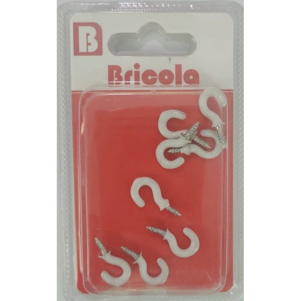 LOT DE 8 PITON À VIS BOIS OEIL OUVERT BLANC Ø 3MM BRICOLA