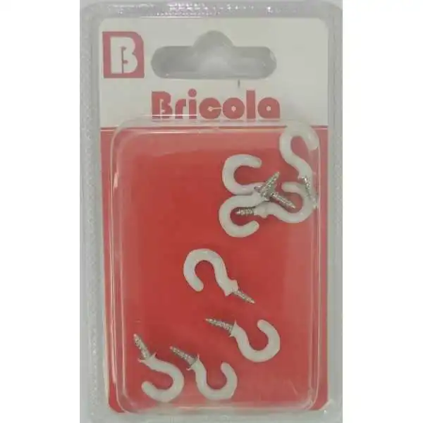 LOT DE 8 PITON À VIS BOIS OEIL OUVERT BLANC Ø 3MM BRICOLA