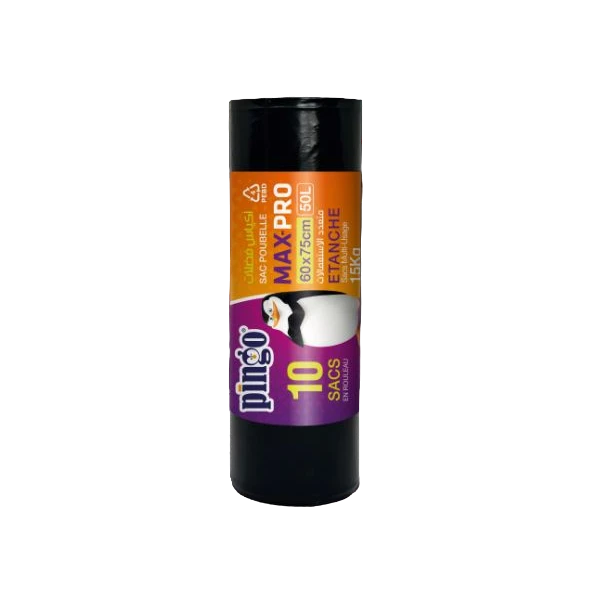 SACS POUBELLE MAX-PRO 60X75CM 10 PIÈCES PINGO