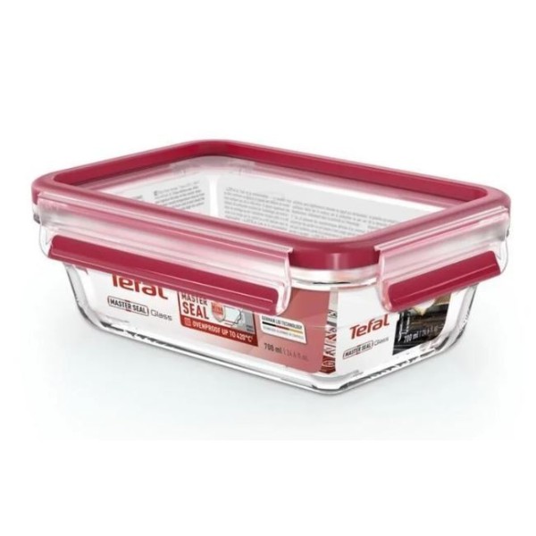 BOITE ALIMENTAIRE RECTANGULAIRE EN VERRE MASTERSEAL 0.7L TEFAL