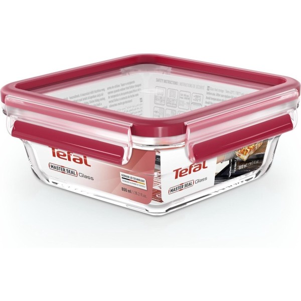 BOITE ALIMENTAIRE CARRÉ EN VERRE MASTERSEAL 0.8L TEFAL