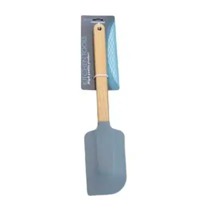 SPATULE SILICONE AVEC MANCHE EN BOIS MING HENG - 1