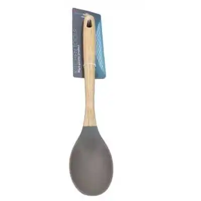 CUILLÈRE EN SILICONE AVEC MANCHE EN BOIS MING HENG - 1