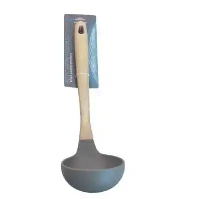 LOUCHE EN SILICONE AVEC MANCHE EN BOIS MING HENG - 1