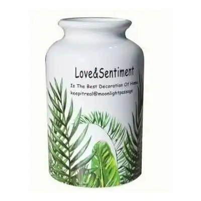 VASE EN CÉRAMIQUE AVEC DESIGN TROPICAL 25*15CM - 1