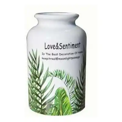 VASE EN CÉRAMIQUE AVEC DESIGN TROPICAL 22*14CM - 1