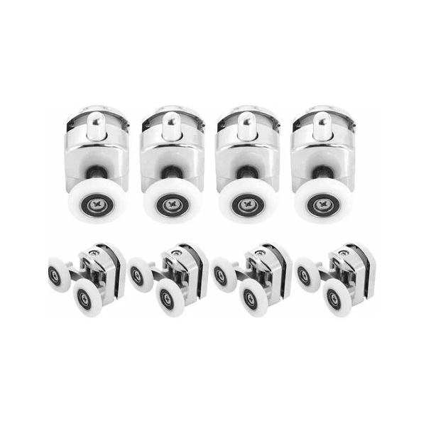 LOT DE 8 ROULETTES POUR PORTE DE DOUCHE EN VERRE